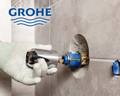 установка встраиваемого смесителя Grohe